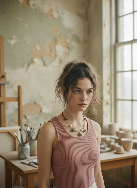 [AI-GEN] Handmade Shell & Pearl Necklace