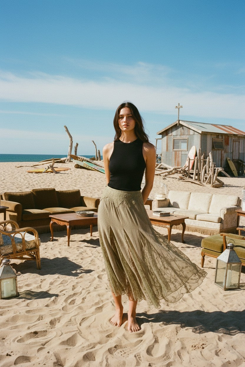 [AI-GEN] Free People Nice To Meet You 1/2 Slip Skirt
