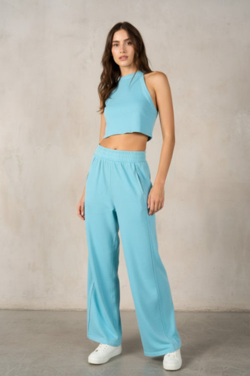 [AI-GEN] Halter Neck Crop Top and Pants Set