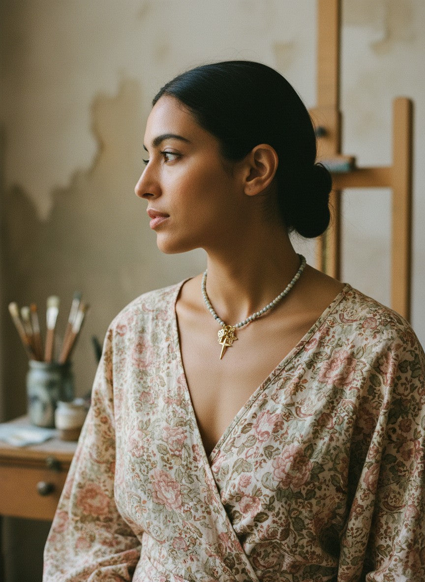 [AI-GEN] Oaak Beaded Charm Necklace