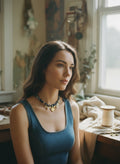[AI-GEN] Cross Pearl & Heart Bandana Necklace
