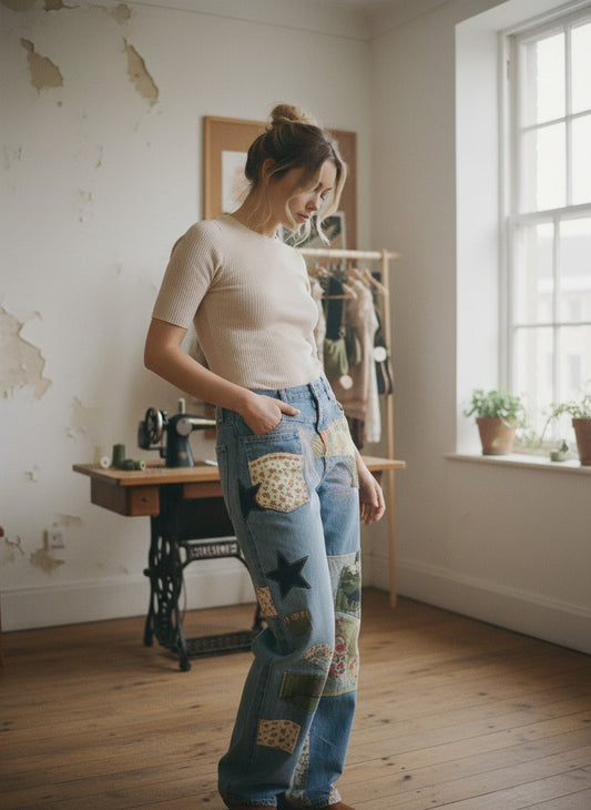 [AI-GEN] OOAK X-Large Jean Bag