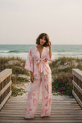 [AI-GEN] Surf Gypsy Crepe Tie Front Top