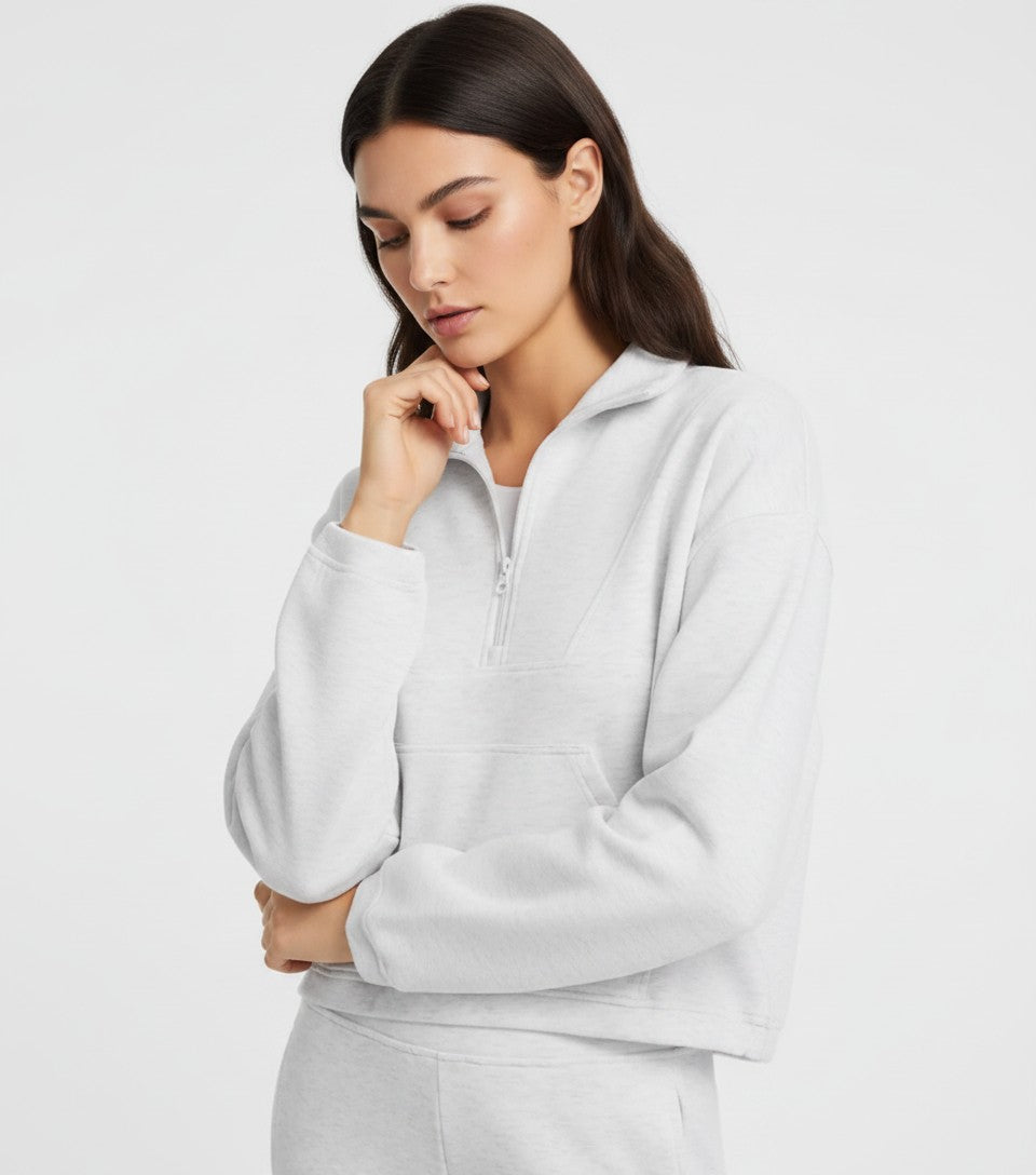 [AI-GEN] Vintage Havana Cloud Fleece Quarter Zip Pullover