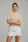 [AI-GEN] Bailey Rose Etched Floral Mini Skort