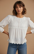 [AI-GEN] Dex Crochet Detail Embroidered Blouse