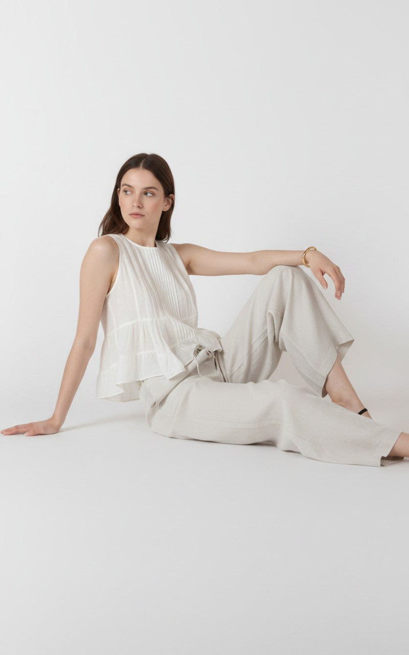 [AI-GEN] Dex Elastic Waist Linen Pants