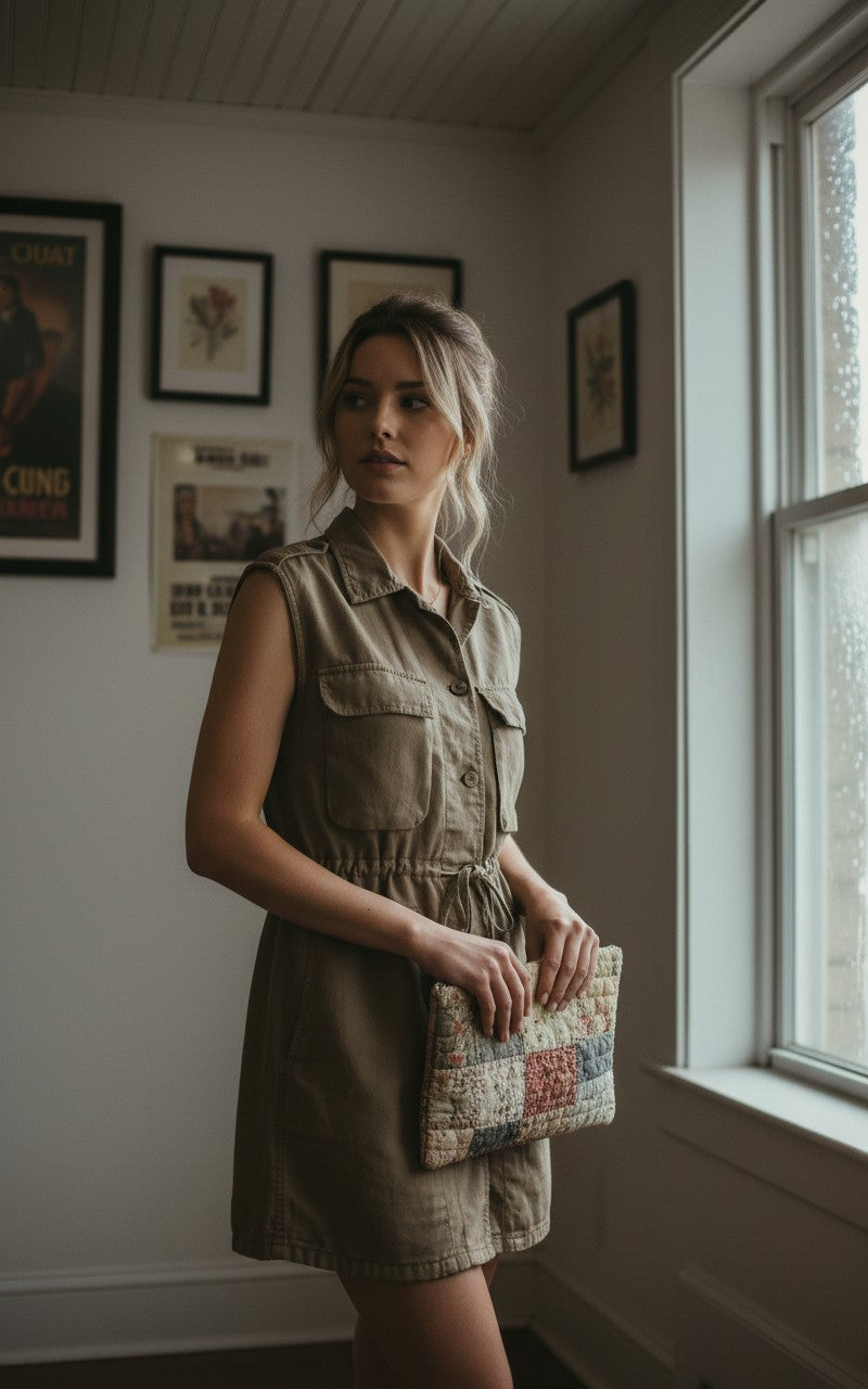 [AI-GEN] Dex Utility Drawstring Waist Mini Dress
