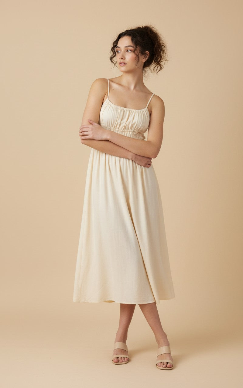 [AI-GEN] Dex Elastic Waist Midi Dress