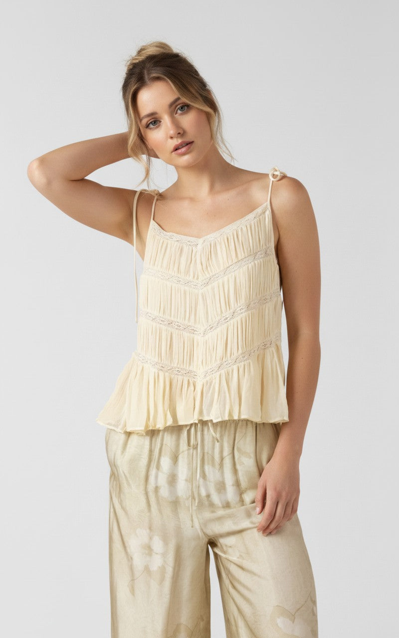 [AI-GEN] Dex Lace Insert Tie Shoulder Cami