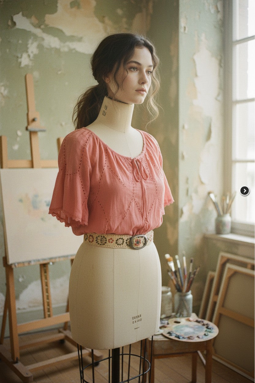 [AI-GEN] Free People Indigo Dreaming Raffia Belt