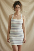 [AI-GEN] Bailey Rose Striped Halter Mini Dress