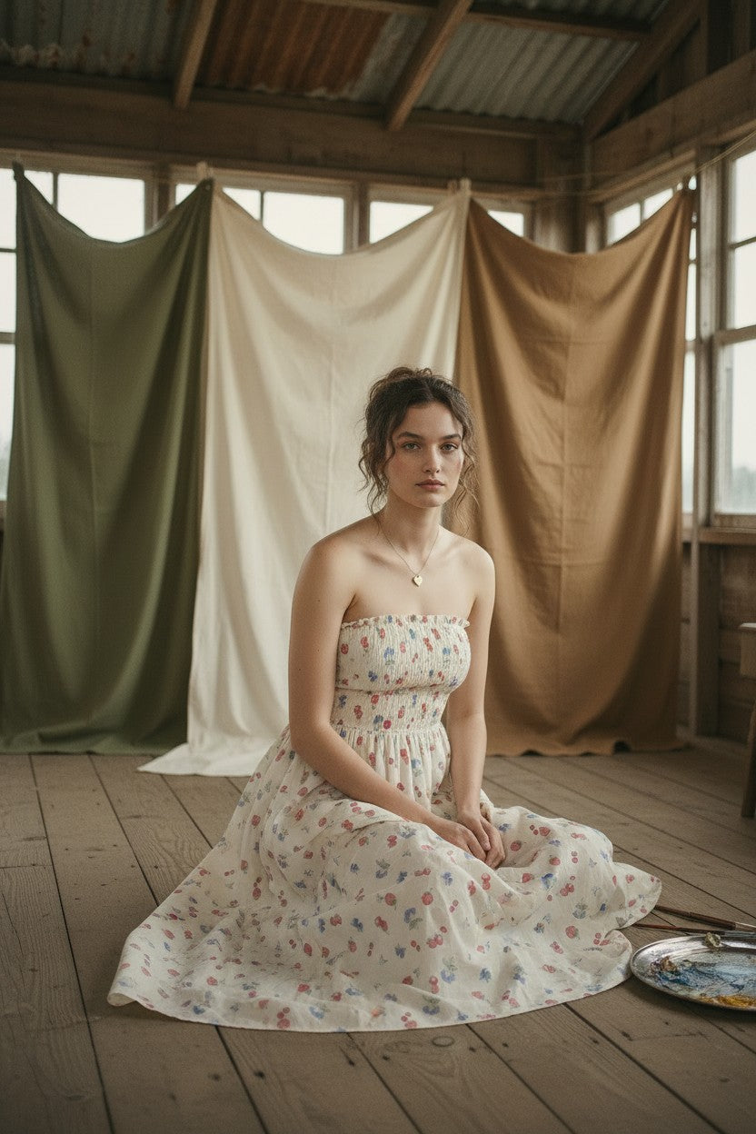 [AI-GEN] Lightweight Voile Printed Maxi Dress