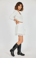 [AI-GEN] Sadie & Sage Misty Layered with Lace Mini Skirt