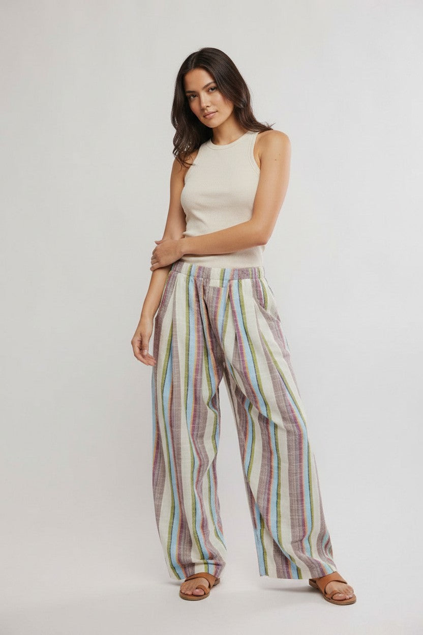 [AI-GEN] Free People Chambers Laid Back Striped Pants