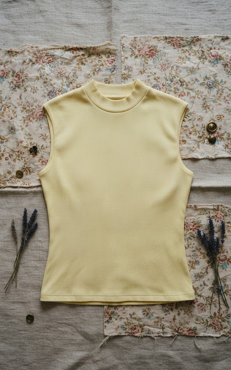 [AI-GEN] Reversible Funnel Neck Scrunch Knit Top