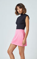 [AI-GEN] Satin Piping Mini Skirt