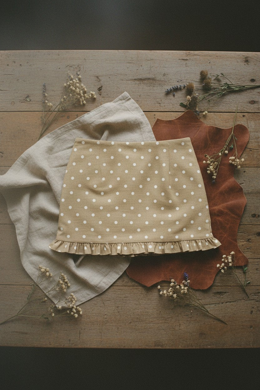 [AI-GEN] Polka Dot Mini Ruffle Skirt