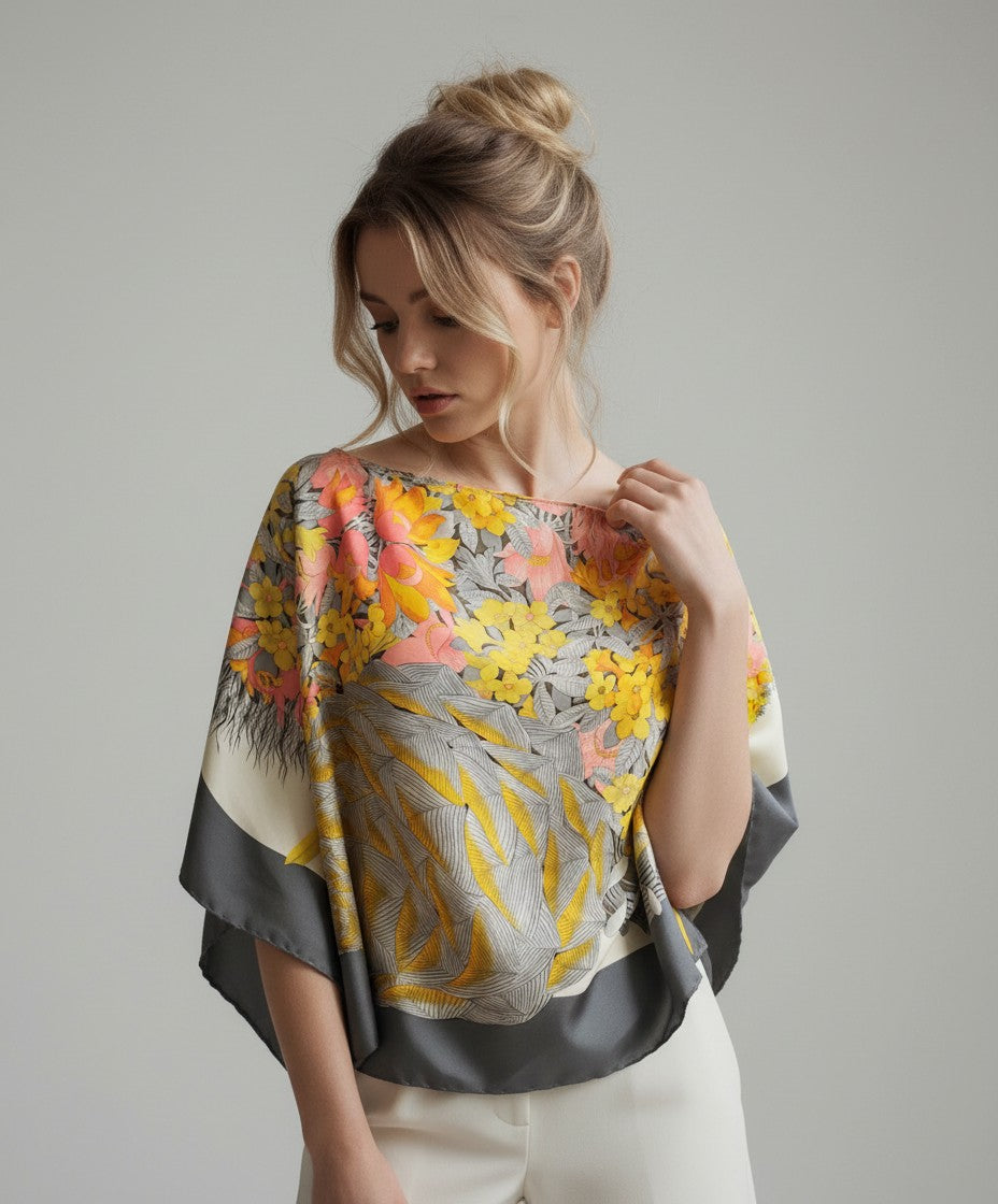[AI-GEN] OOAK Silk Signed Ferragamo Scarf Top