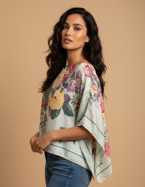 [AI-GEN] OOAK Vintage Silk Echo Scarf Top