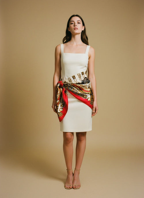 [AI-GEN] OOAK Equestrian Silk Print Scarf Top