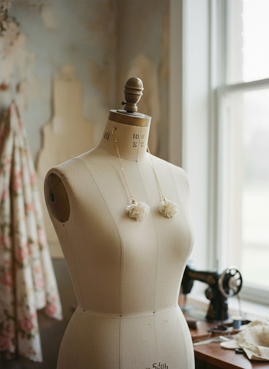 [AI-GEN] Handmade Vintage Lace Flower Ear Threaders