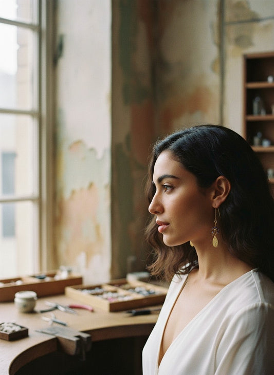 [AI-GEN] Handmade Faceted Glass Mini Cluster Threader Earrings