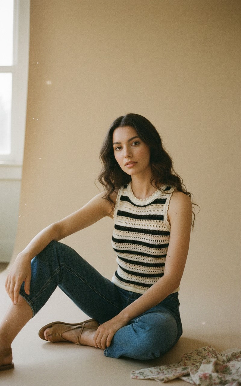 [AI-GEN] Sadie & Sage Tisha Striped Sweater Tank