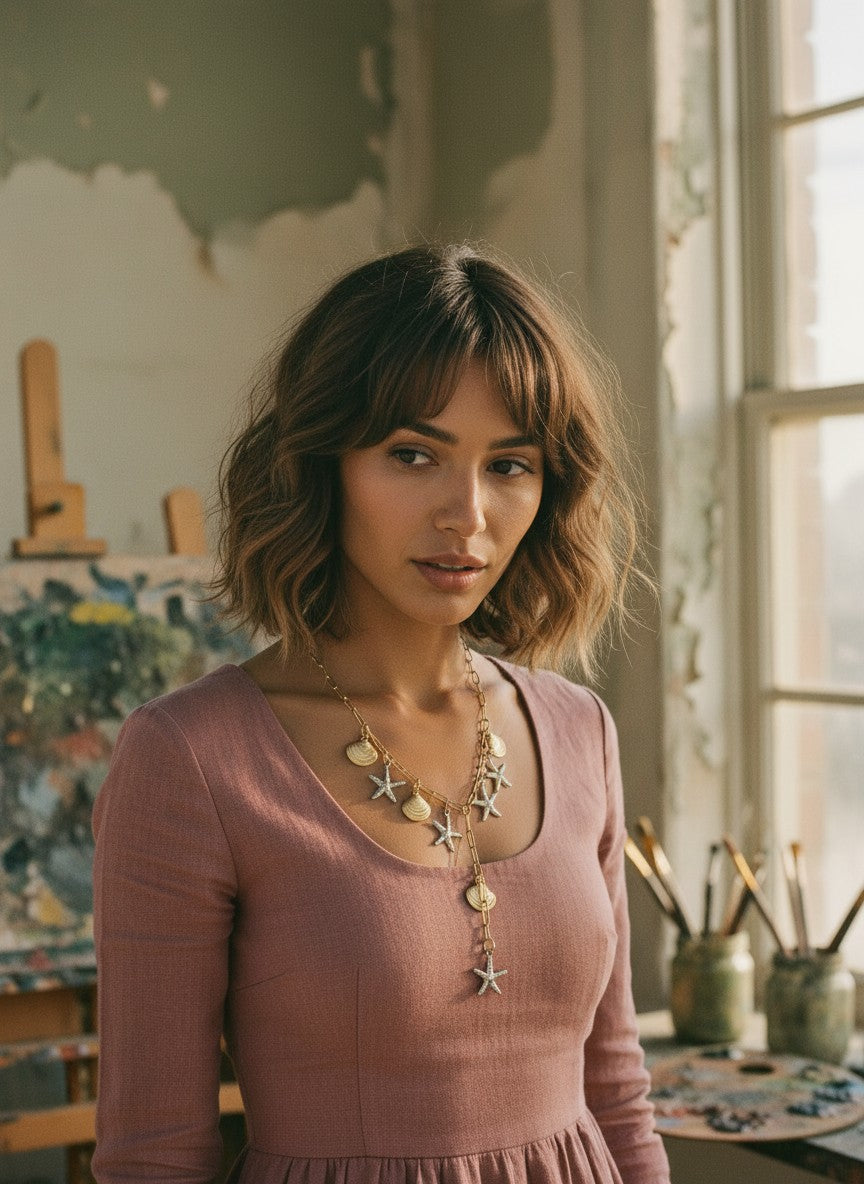 [AI-GEN] Handmade Sea Life Lariat Necklace