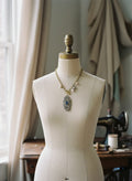[AI-GEN] OOAK Vintage Rhinestone Broach & Charms Necklace