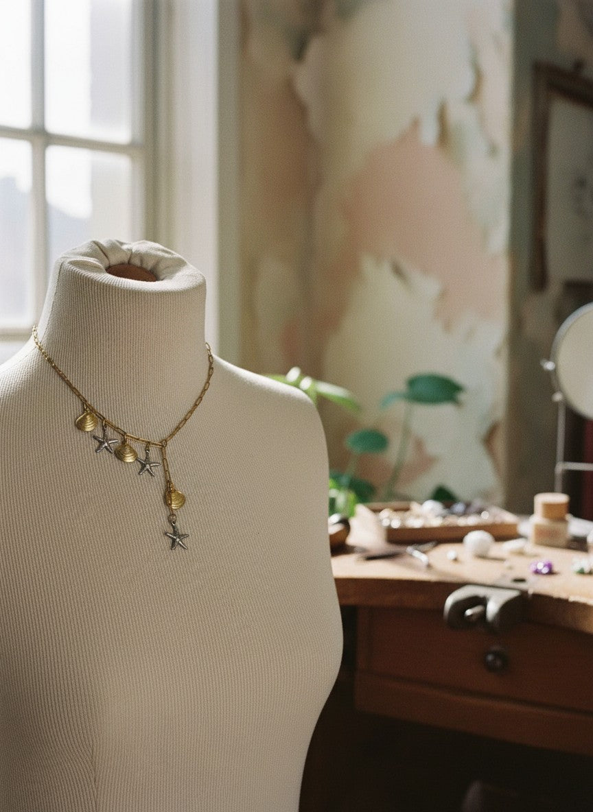 [AI-GEN] Handmade Sea Life Lariat Necklace