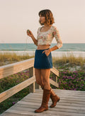 [AI-GEN] Low Waist Denim Mini Skirt with Invisible Zipper
