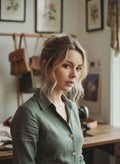[AI-GEN] Handmade Turquoise Triangle Earrings