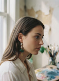 [AI-GEN] OOAK Semiprecious Buffalo Earrings