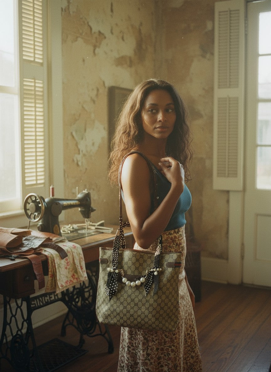 [AI-GEN] OOAK Authentic Vintage Dotted Handles Gucci Bag