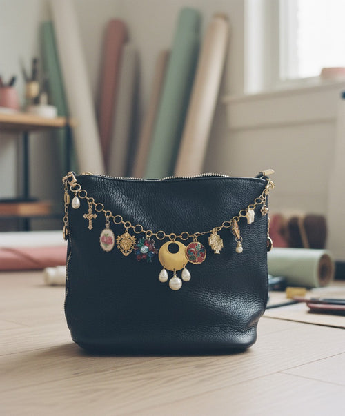 [AI-GEN] OOAK Vintage Cameo & Charms Purse Chain