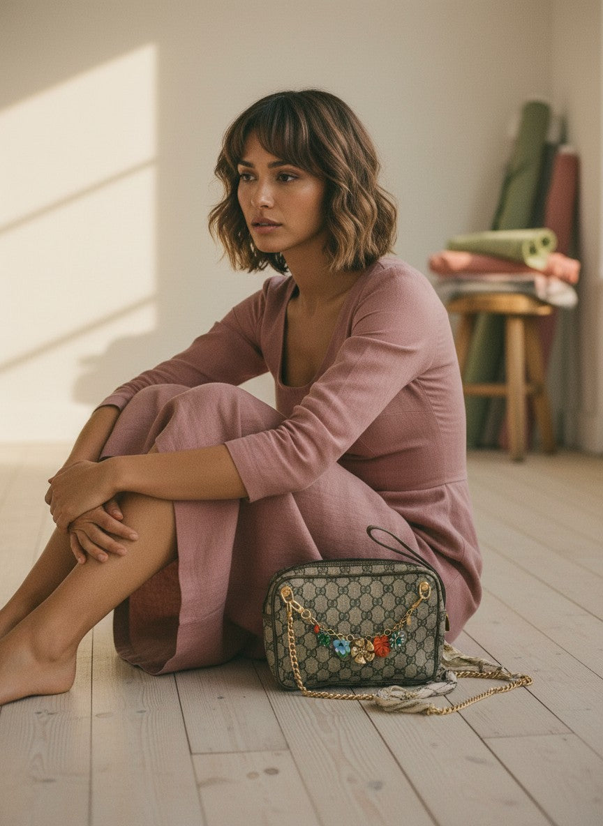 [AI-GEN] OOAK Vintage Wristlet Cross Body Purse