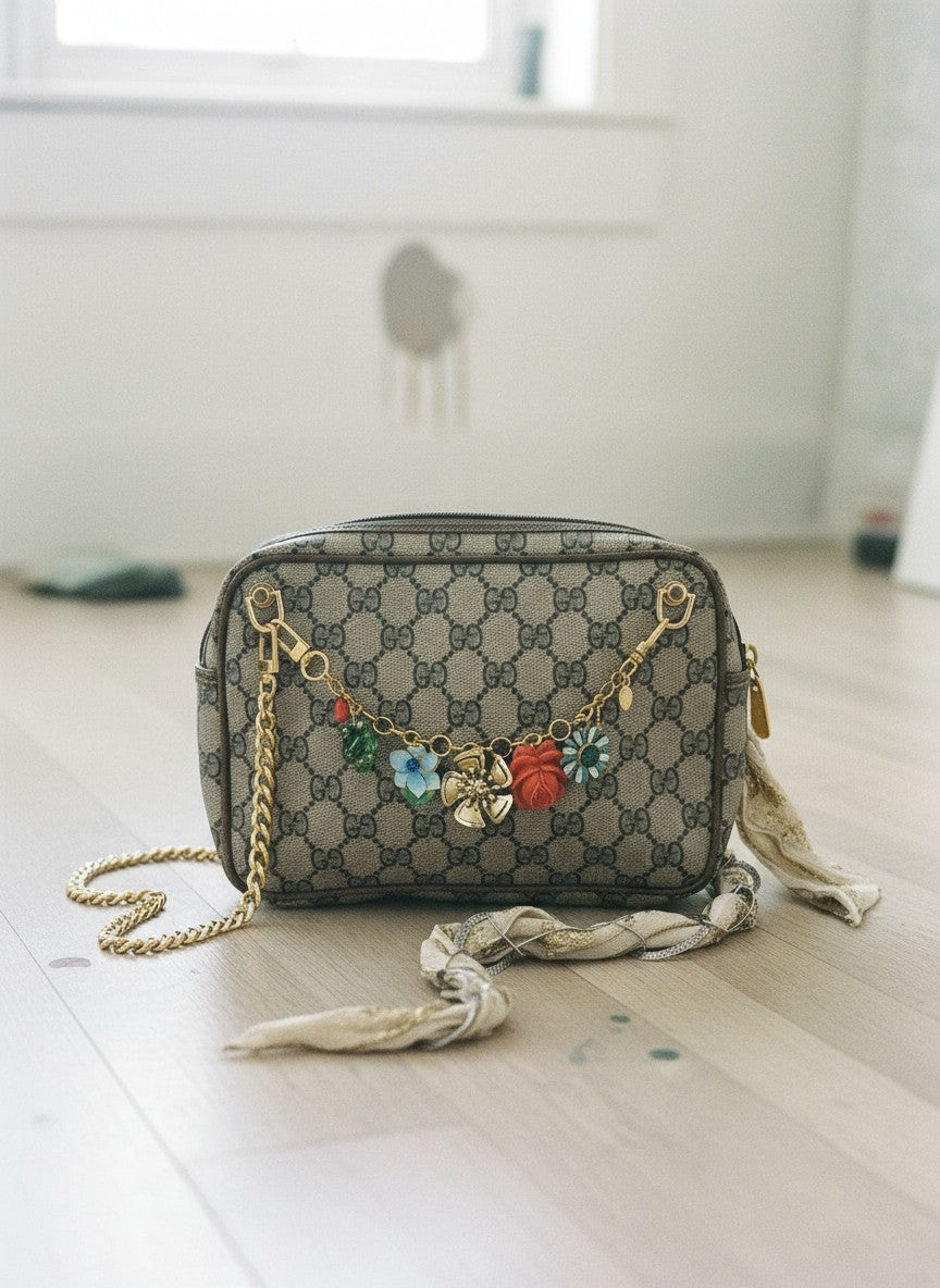 [AI-GEN] OOAK Vintage Wristlet Cross Body Purse