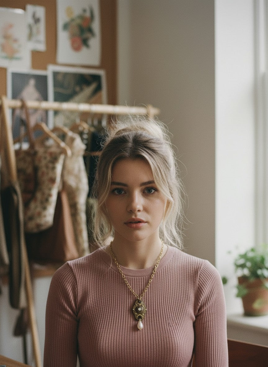 [AI-GEN] OOAK Vintage Drawer Pull Necklace