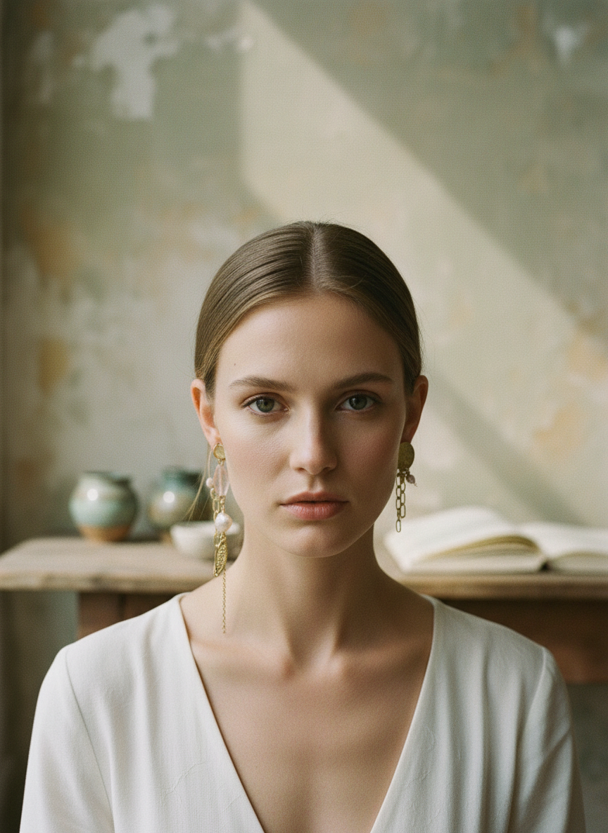 [AI-GEN] OOAK Mismatch Hoop & Dangle Earrings