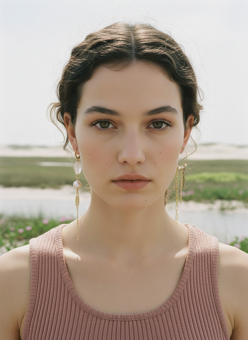 [AI-GEN] OOAK Mismatch Hoop & Dangle Earrings