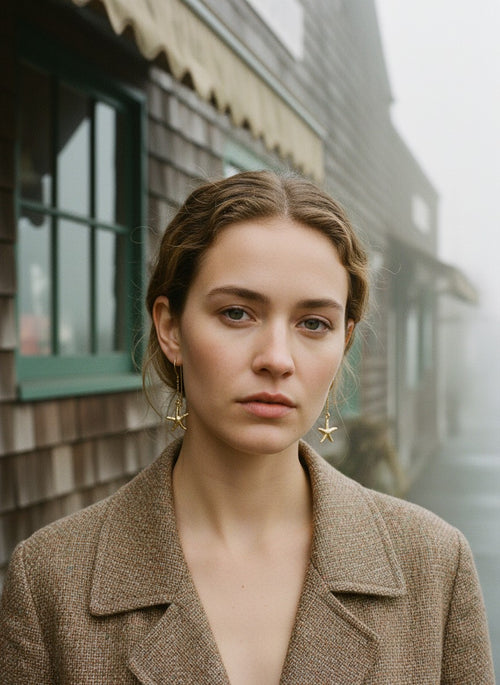 [AI-GEN] Handmade Sea Life Threader Earring