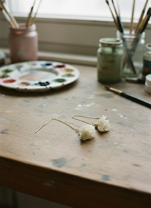 [AI-GEN] Handmade Vintage Lace Flower Ear Threaders