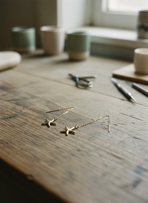 [AI-GEN] Handmade Sea Life Threader Earring