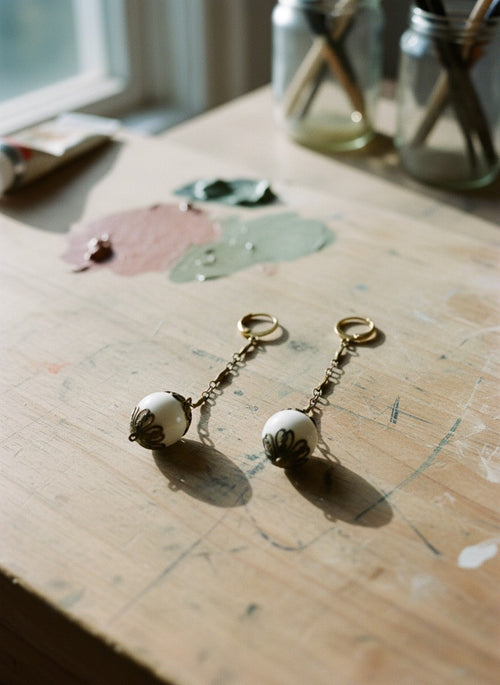 [AI-GEN] OOAK Vintage Bead Earrings