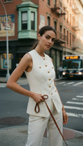 [AI-GEN] Sleeveless Eyelet Vest