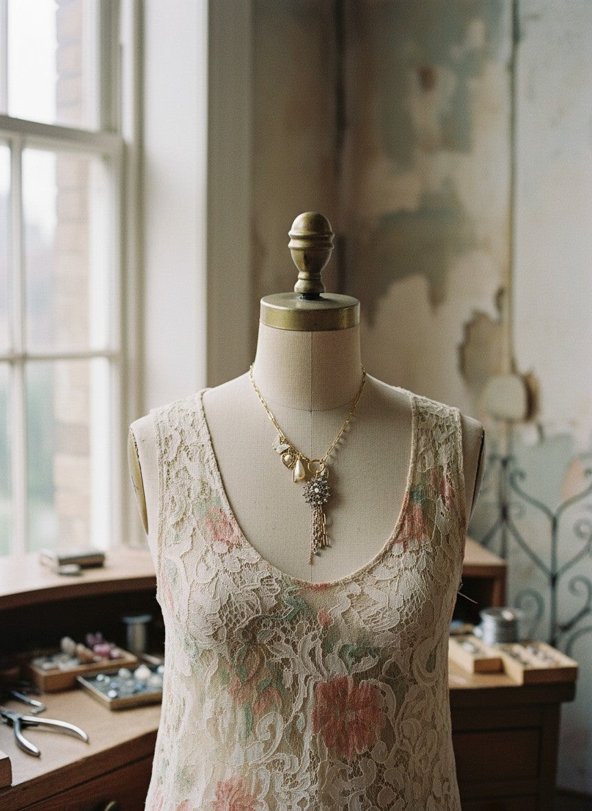 [AI-GEN] OOAK Butterfly Heart Lariat Necklace