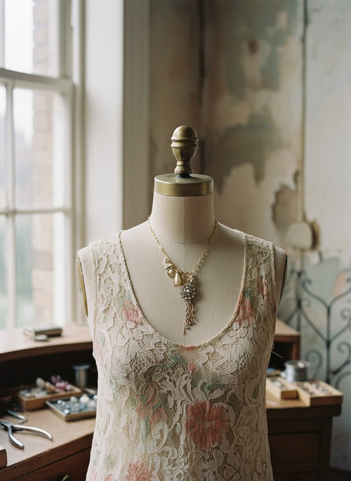 [AI-GEN] OOAK Butterfly Heart Lariat Necklace
