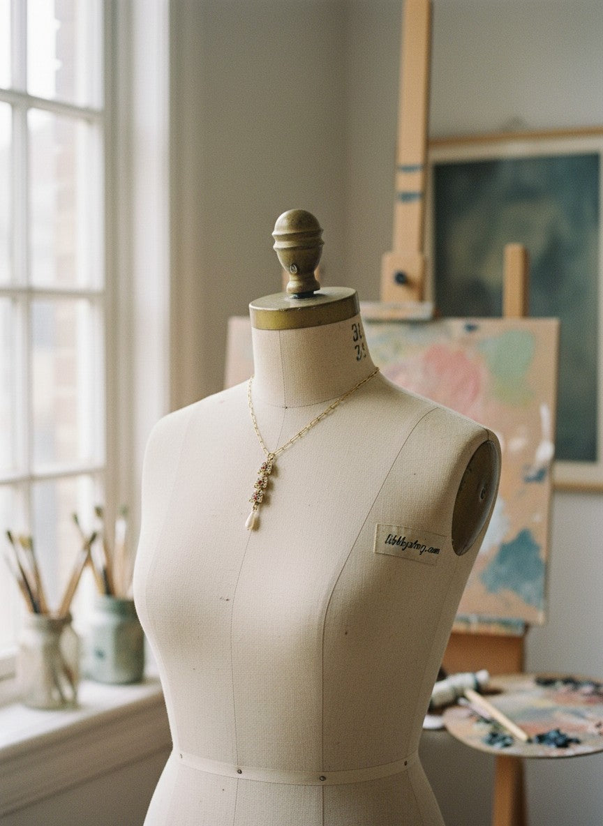 [AI-GEN] OOAK Vintage Triple Drop Necklace