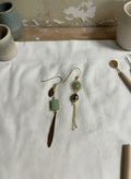 [AI-GEN] OOAK Jade Cabochon Mismatch Earrings